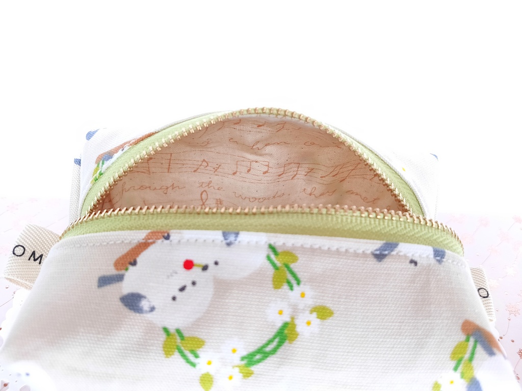 キャラメルポーチ(シマエナガと花ブランコ)