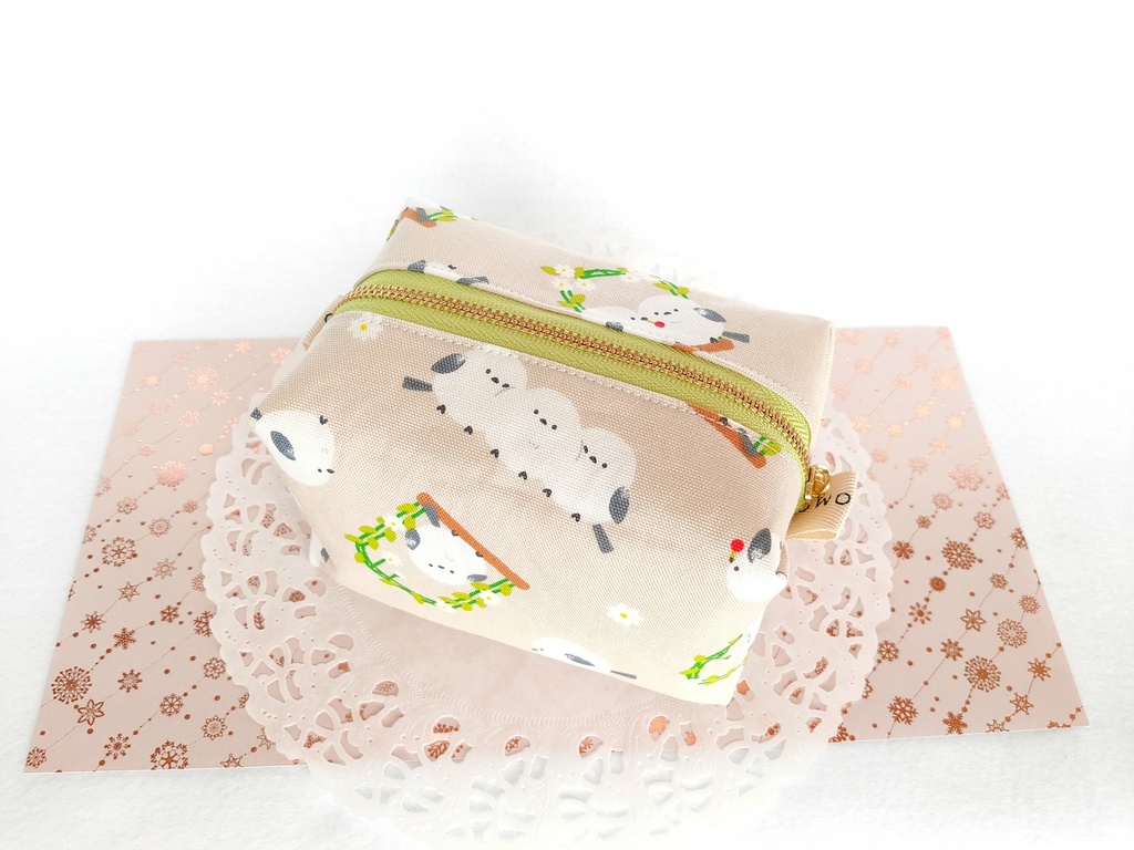 キャラメルポーチ(シマエナガと花ブランコ)