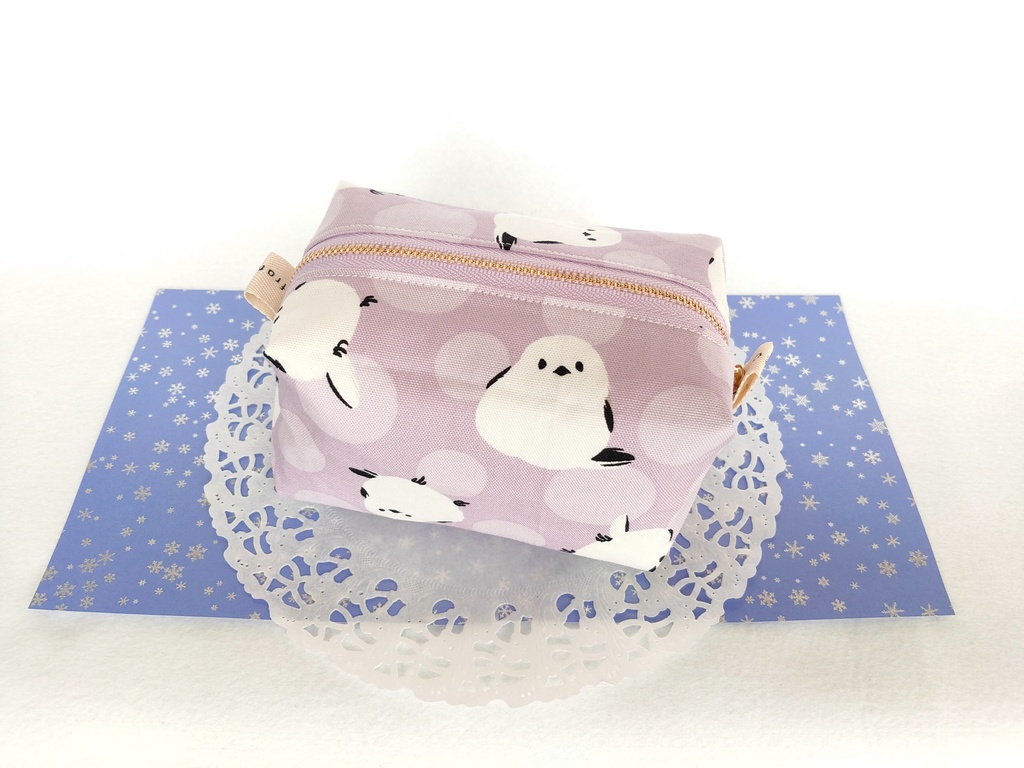 キャラメルポーチ(大きいシマエナガ・パープル)