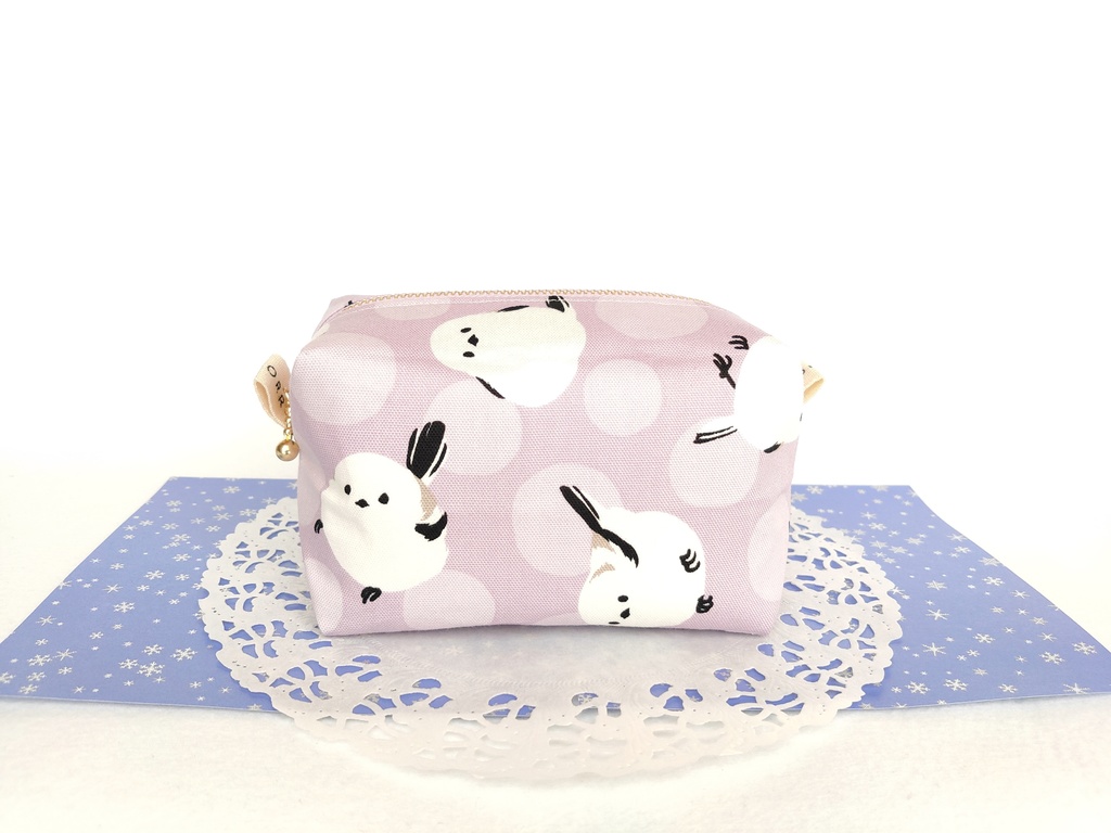 キャラメルポーチ(大きいシマエナガ・パープル)