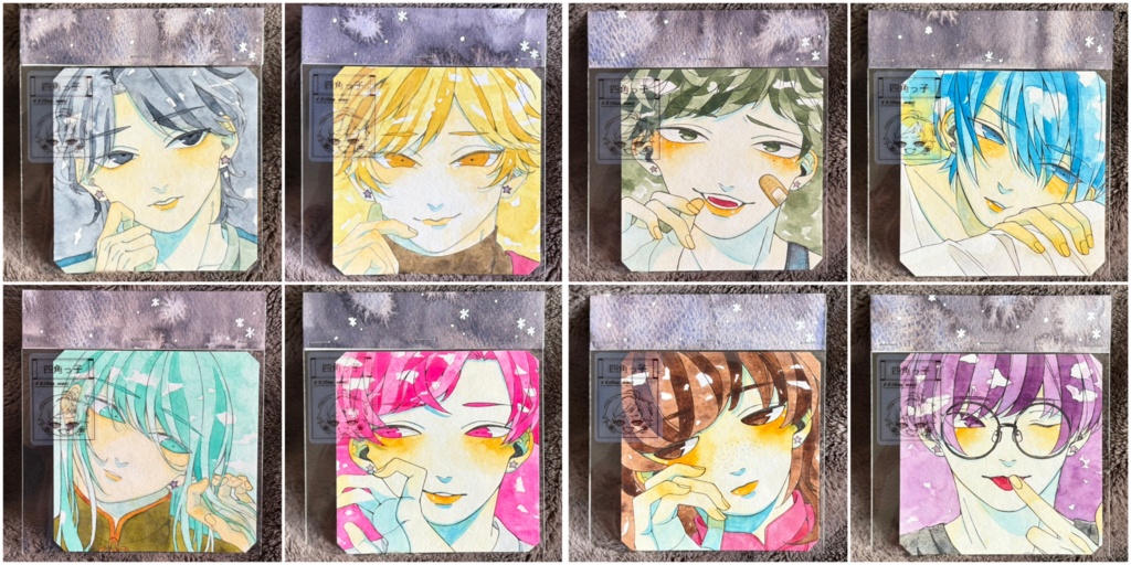 水彩原画:四角っ子