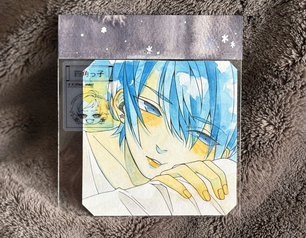 水彩原画:四角っ子