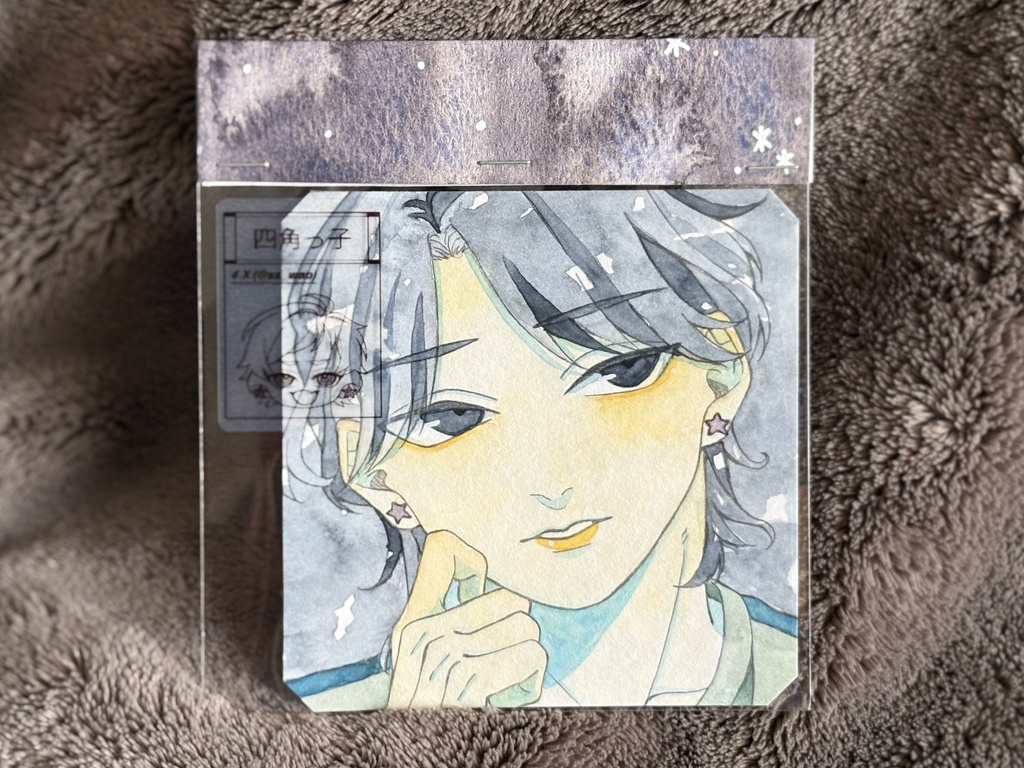 水彩原画:四角っ子