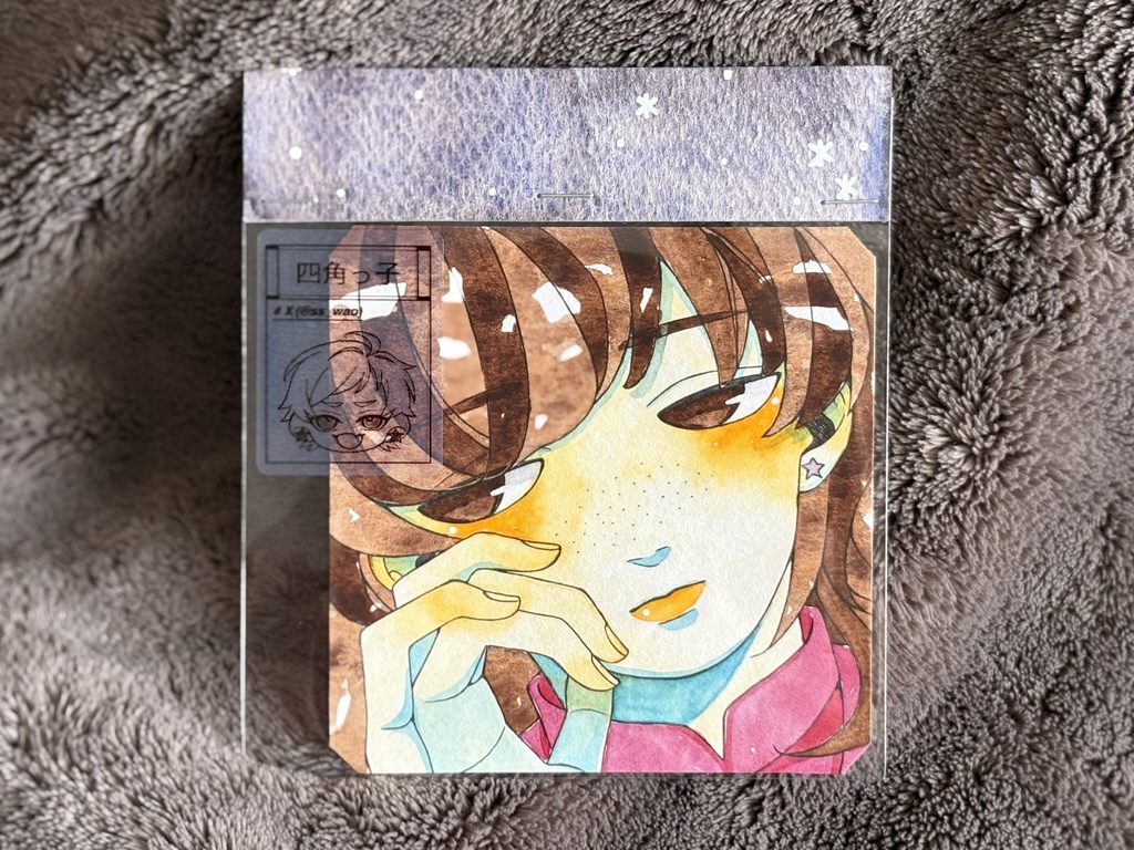 水彩原画:四角っ子