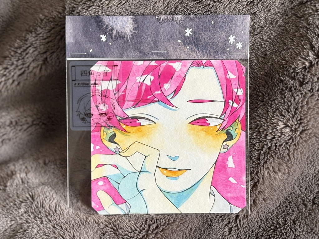 水彩原画:四角っ子