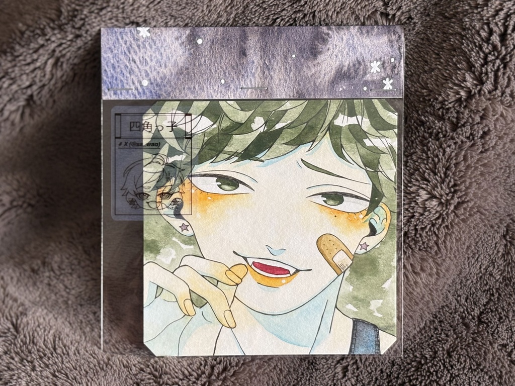 水彩原画:四角っ子