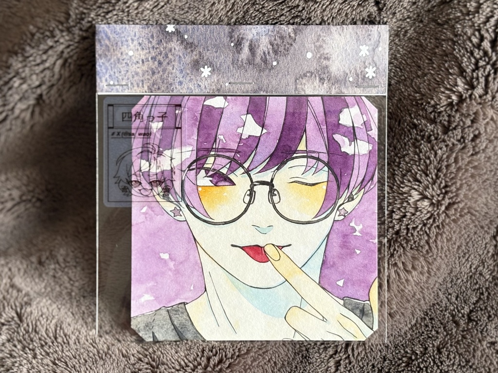 水彩原画:四角っ子