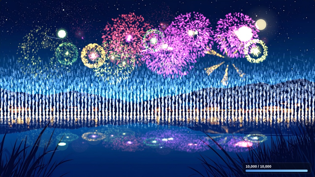 【夏/花火】コメントで夜空に花火が上がる配信オーバーレイ【わんコメ連動】
