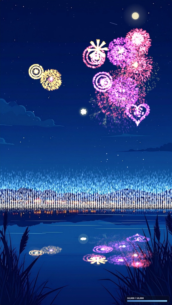 【夏/花火】コメントで夜空に花火が上がる配信オーバーレイ【わんコメ連動】