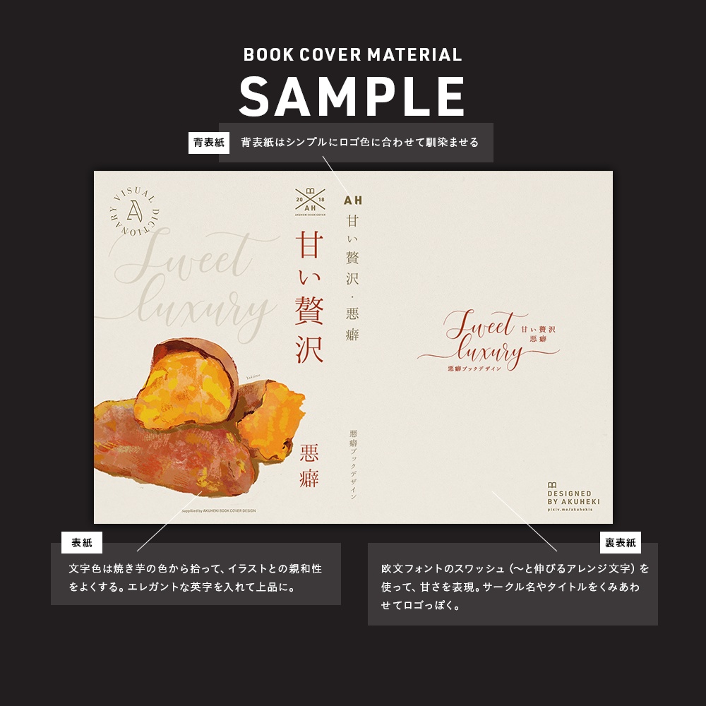 <20-200P幅対応> A4/A5/A6同人誌表紙素材 no.020 秋の食欲図鑑