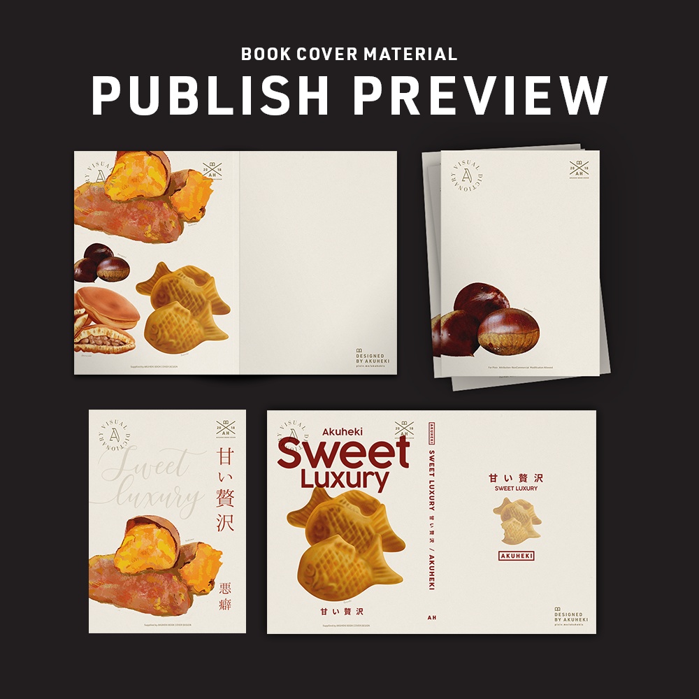 <20-200P幅対応> A4/A5/A6同人誌表紙素材 no.020 秋の食欲図鑑