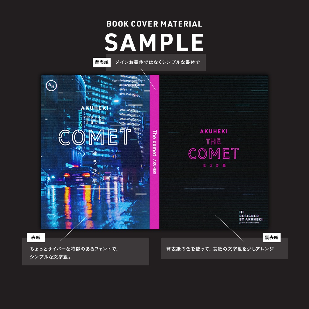 <20-200P幅対応> A4/A5/A6同人誌表紙素材 no.037 アソート・サイバー