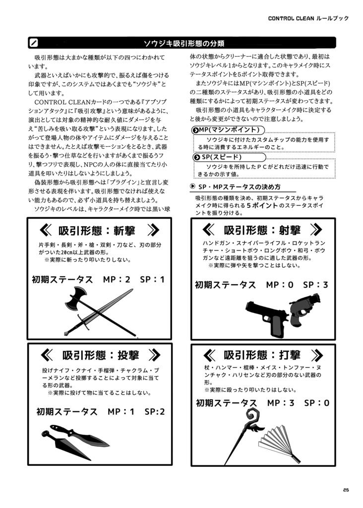 カードバトルLARP用ルールブック「CONTROL CLEAN」ーダウンロードPDF版ー