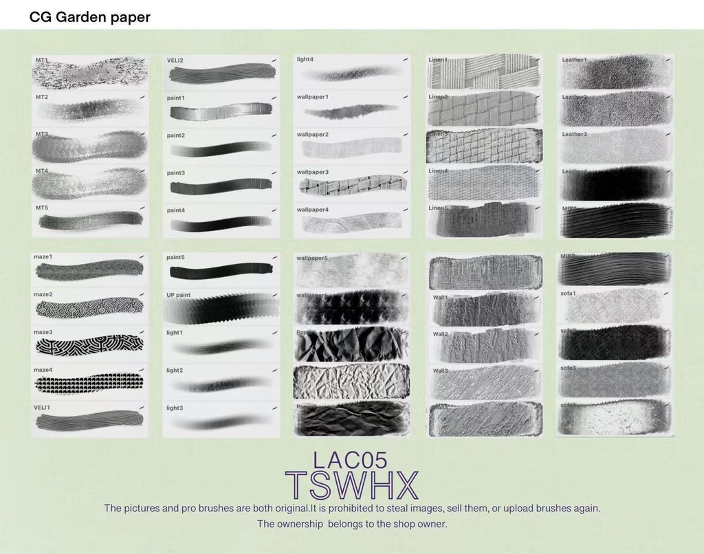 Procreateブラシ CG Garden 150本