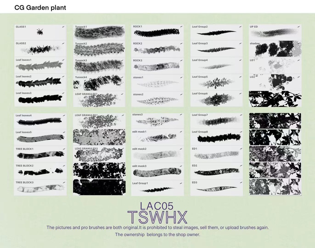 Procreateブラシ CG Garden 150本