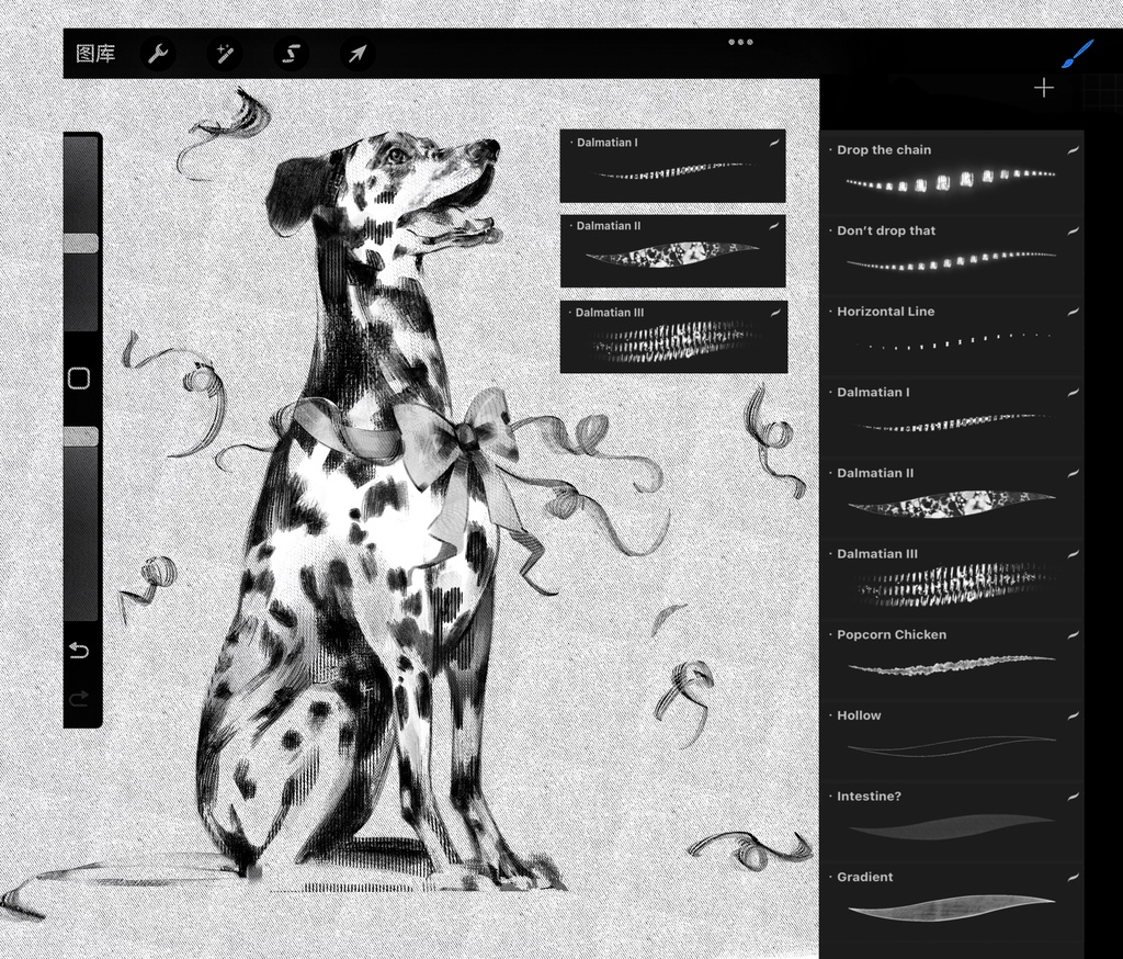 Procreateブラシ Texture Line「質感ブラシ・スケッチ方格」 50本