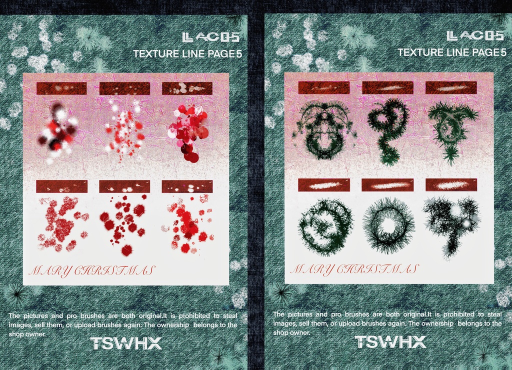 Procreateブラシ Texture Line「質感ブラシ・スケッチ方格」 50本