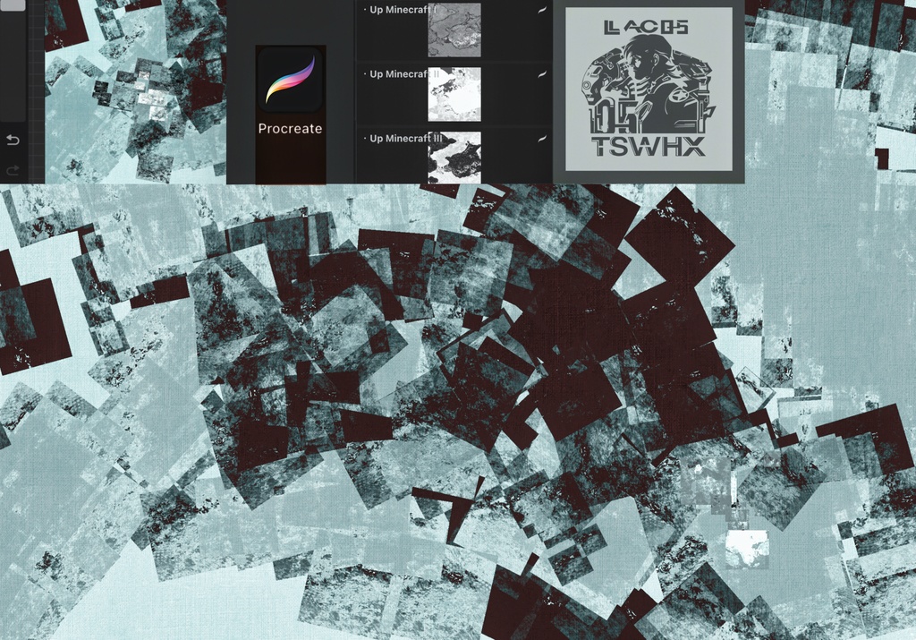 Procreateブラシ Texture Line「質感ブラシ・スケッチ方格」 50本