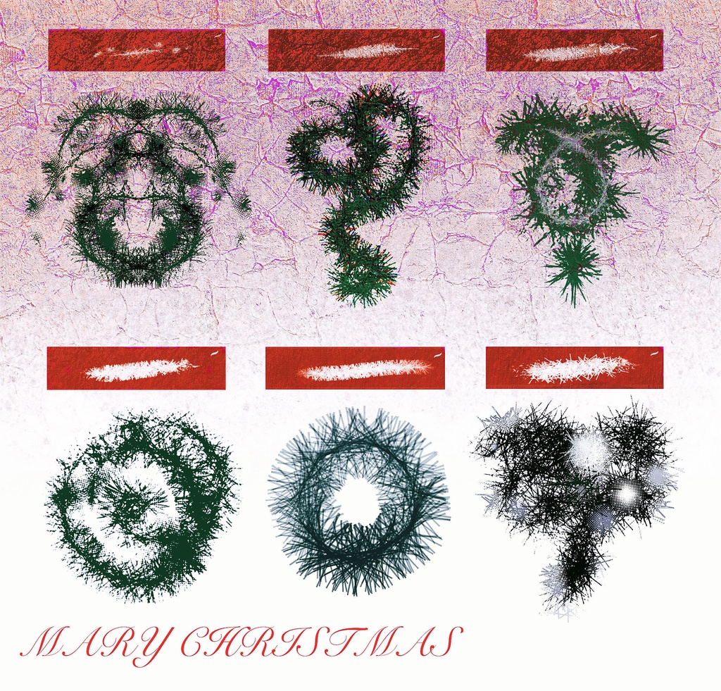 Procreateブラシ Texture Line「質感ブラシ・スケッチ方格」 50本