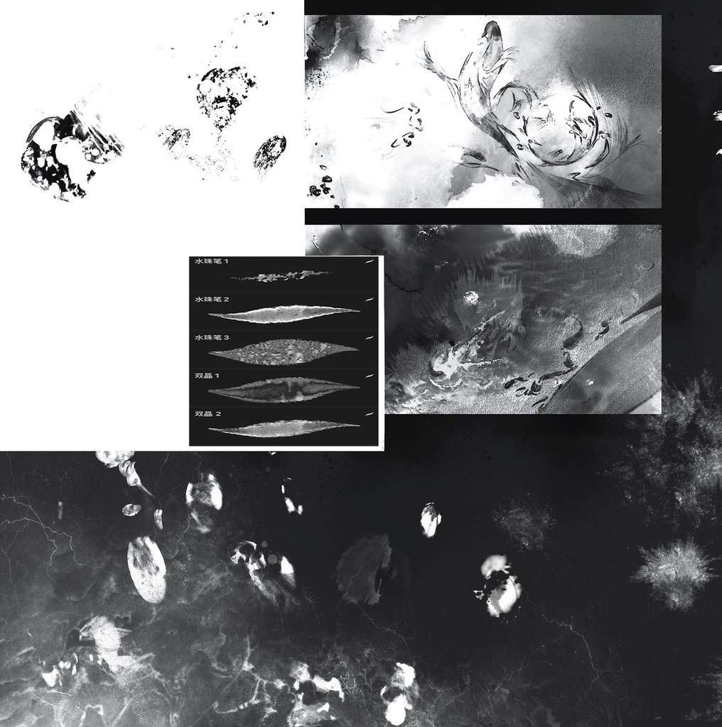 Procreateブラシ 水墨画風 「マンガ線画ブラシ」50本