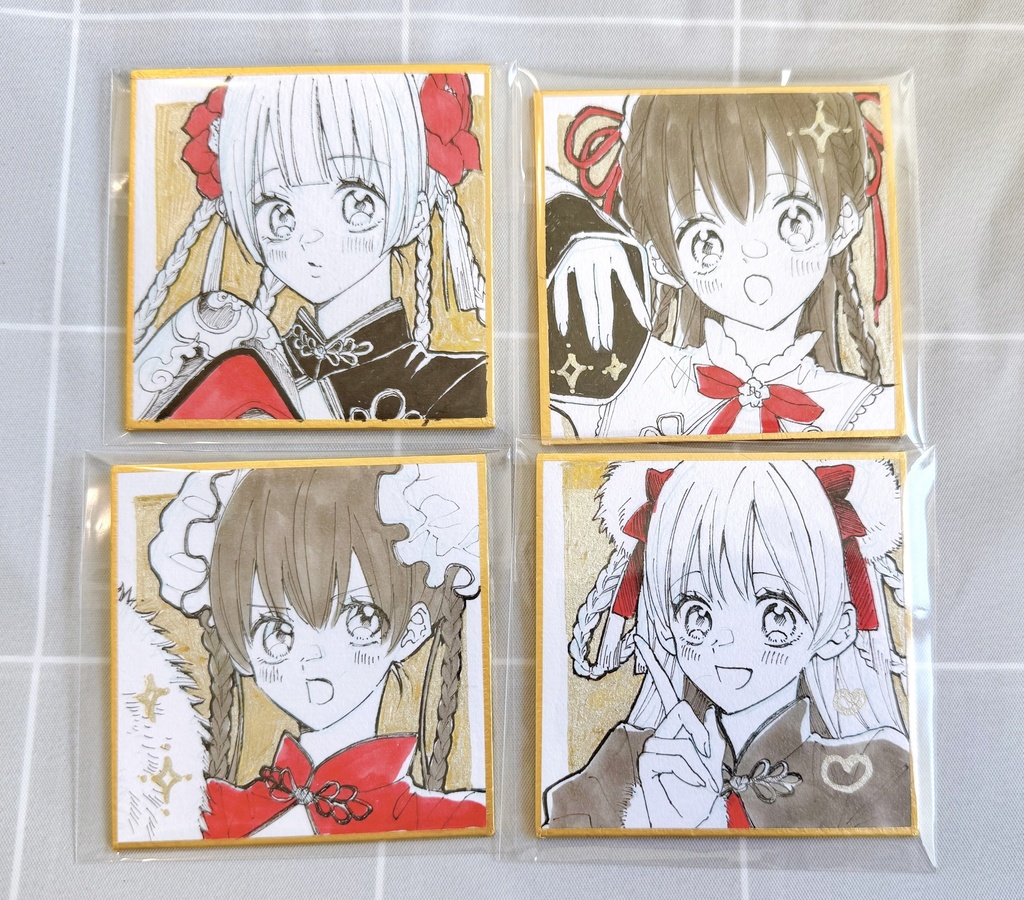 【豆色紙】チャイナ娘4種◆直筆サイン入り