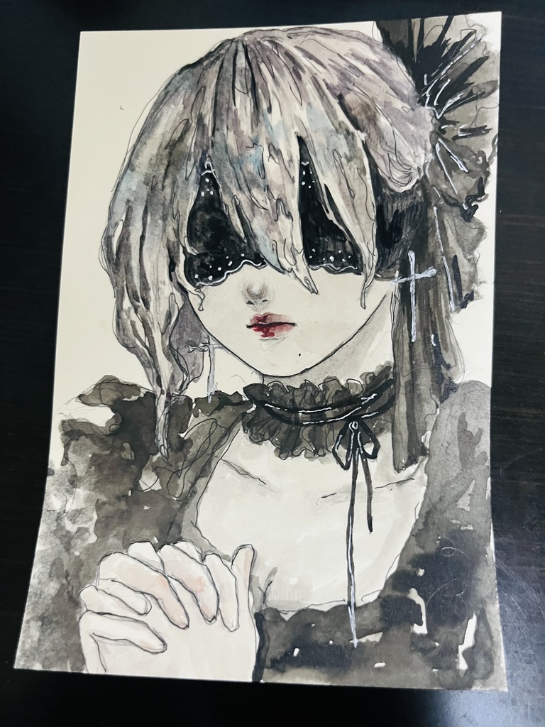 祈る少女 イラスト原画
