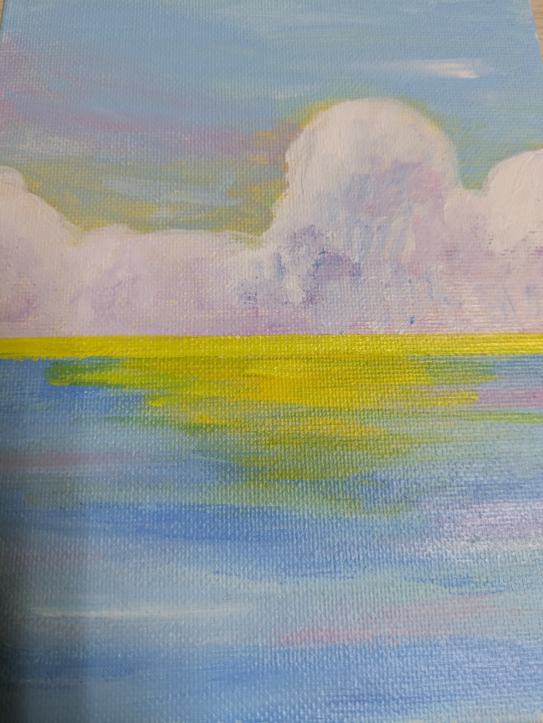 明け方の海 F0キャンバスボード原画販売