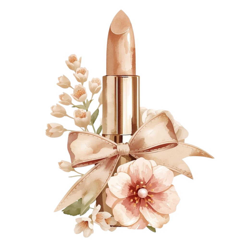 【PNG】アンティーク水彩メイクアッシリーズ クリップアート16点セット(ベージュ&ゴールド・宝石モチーフ付き)