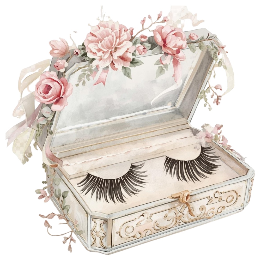 【PNG】アンティーク水彩メイクアッシリーズ クリップアート16点セット(ベージュ&ゴールド・宝石モチーフ付き)