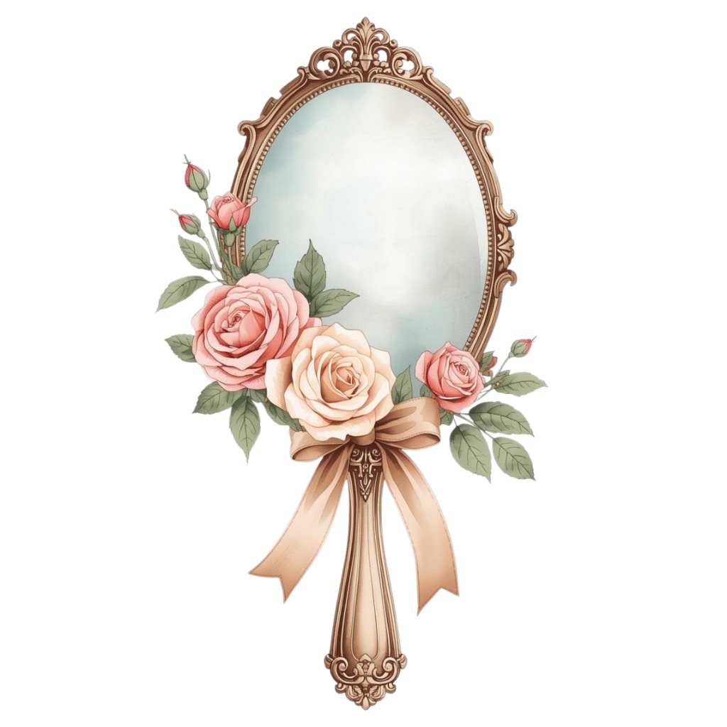 【PNG】アンティーク水彩メイクアッシリーズ クリップアート16点セット(ベージュ&ゴールド・宝石モチーフ付き)