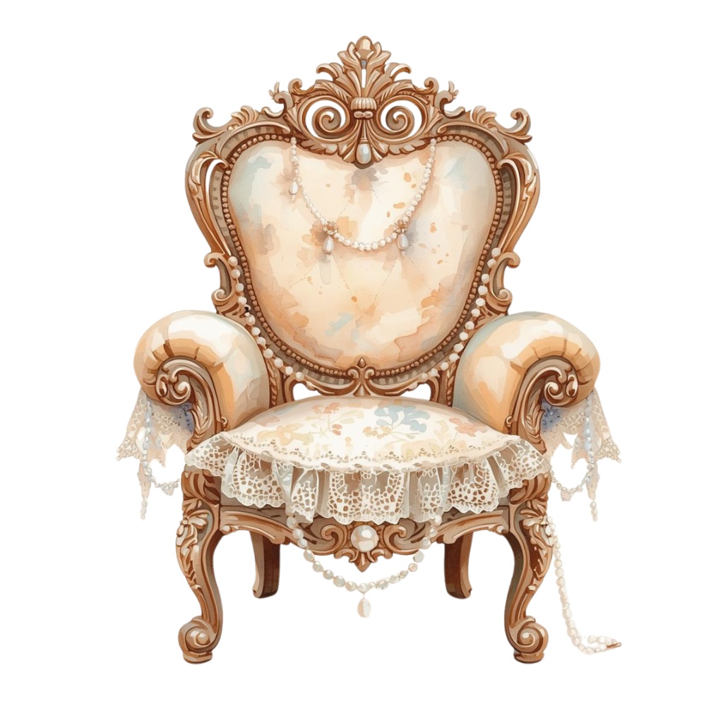 ✨ロココ調インテリア × 水彩画の可愛いクリップアート16点セット✨