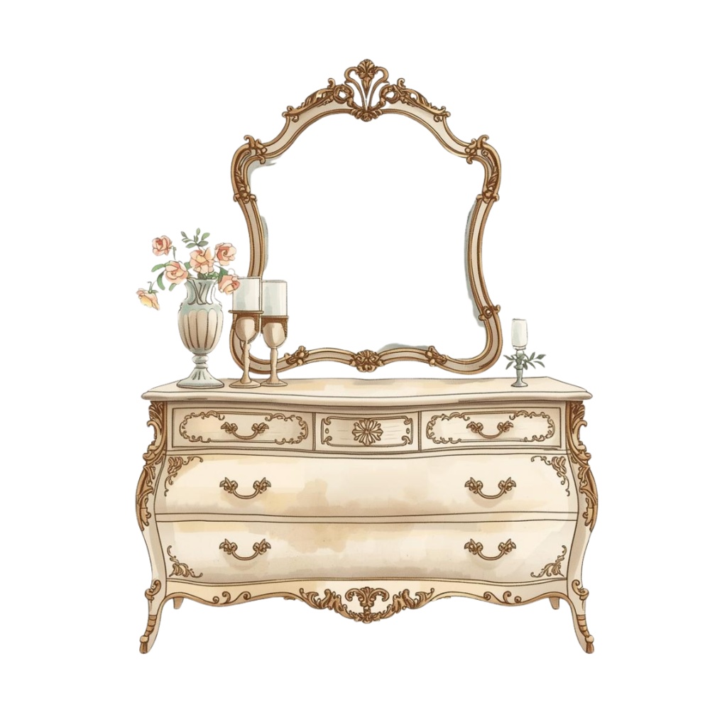 ✨ロココ調インテリア × 水彩画の可愛いクリップアート16点セット✨