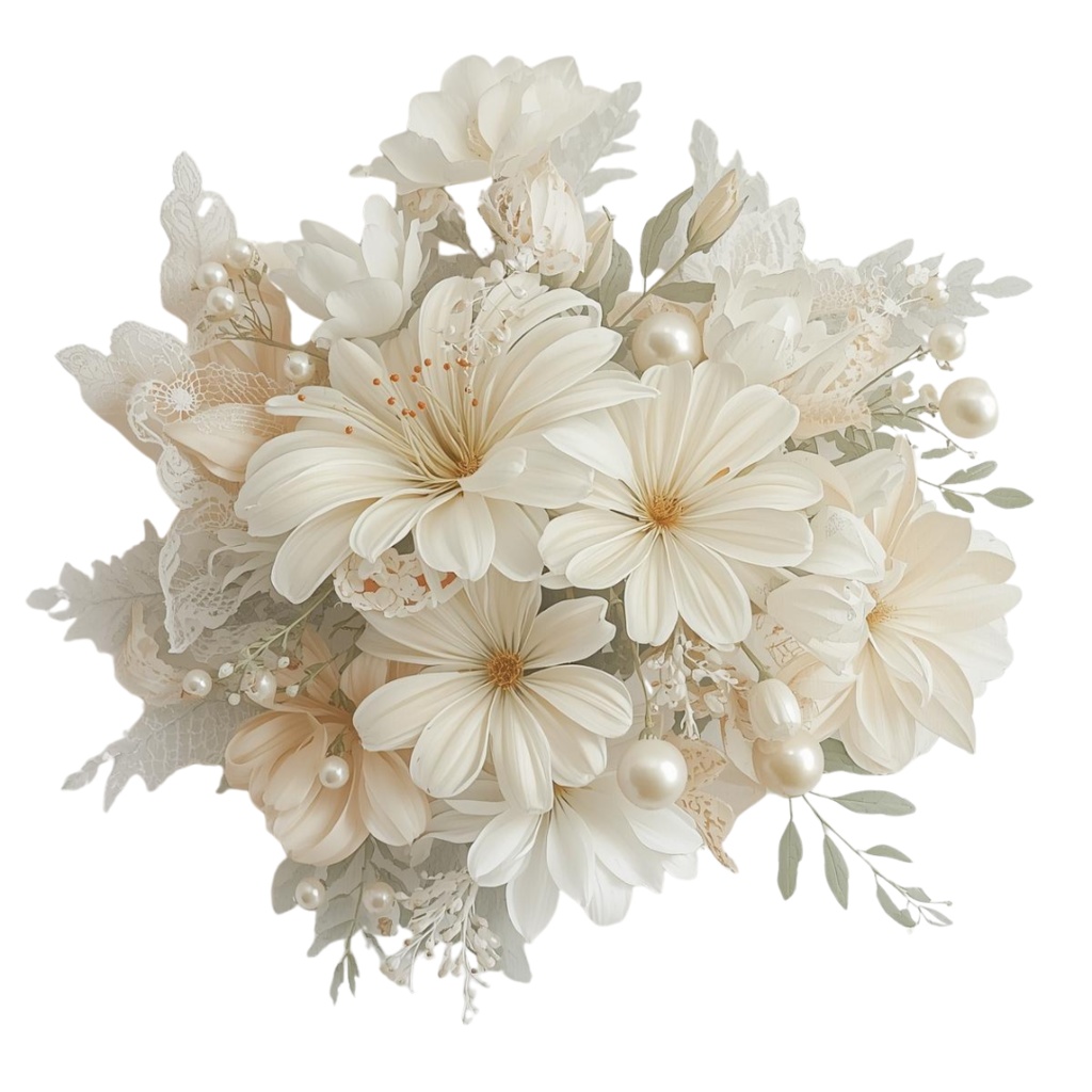 アンティーク風ブライダル 水彩クリップアート16点セット(PNG形式)