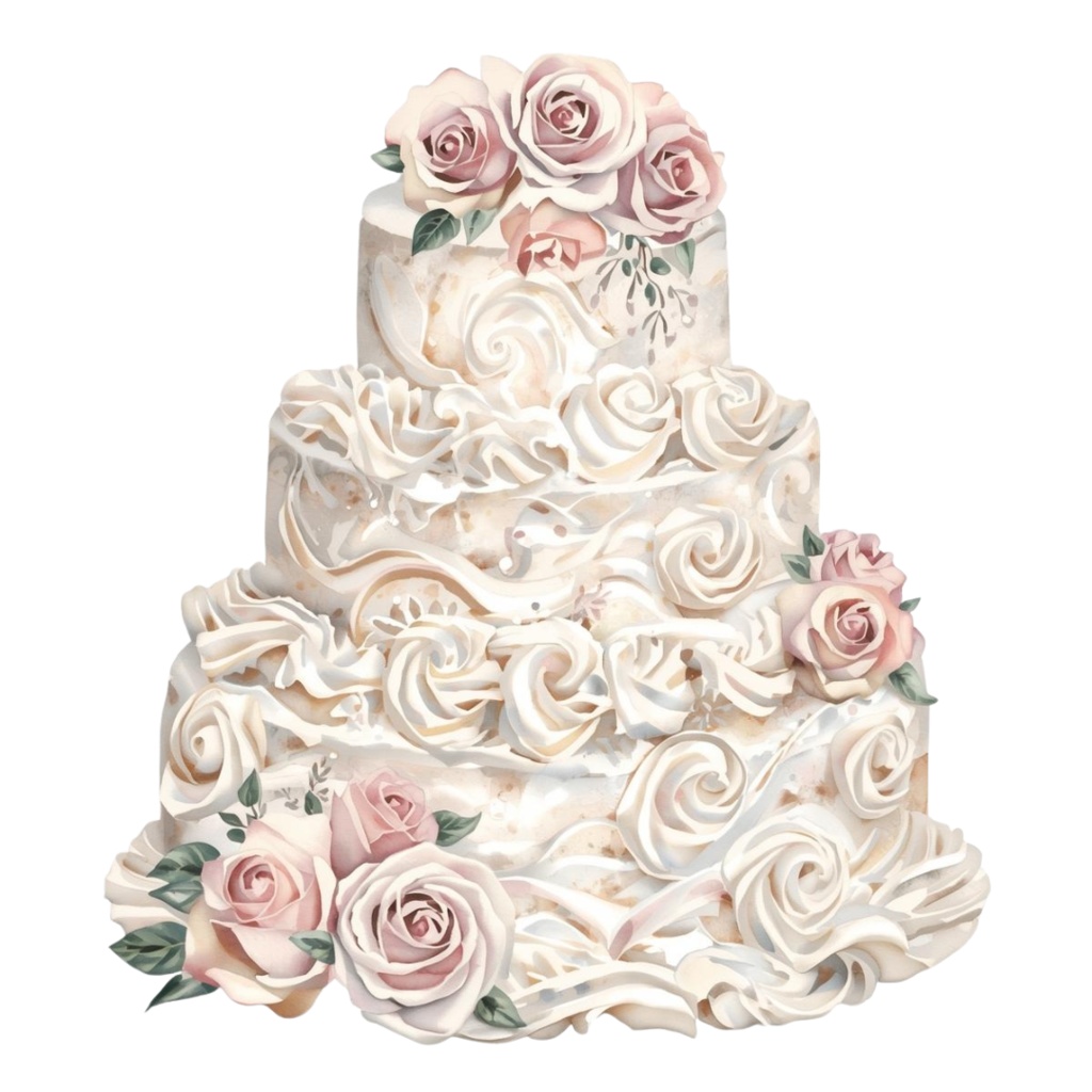 アンティーク風ブライダル 水彩クリップアート16点セット(PNG形式)