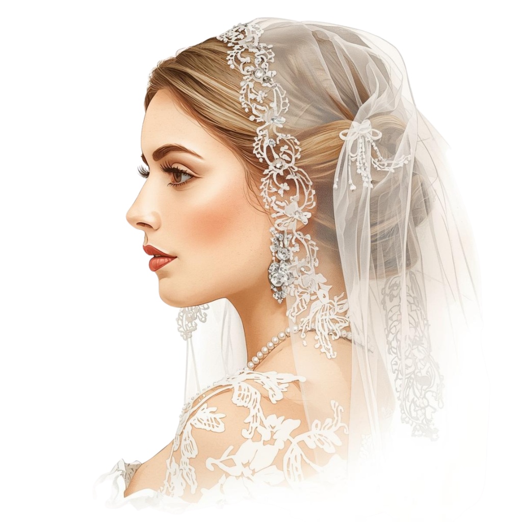 アンティーク風ブライダル 水彩クリップアート16点セット(PNG形式)