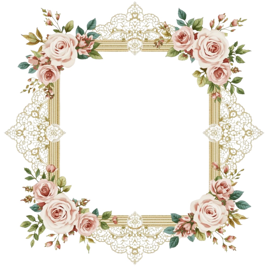 アンティーク風ブライダル 水彩クリップアート16点セット(PNG形式)