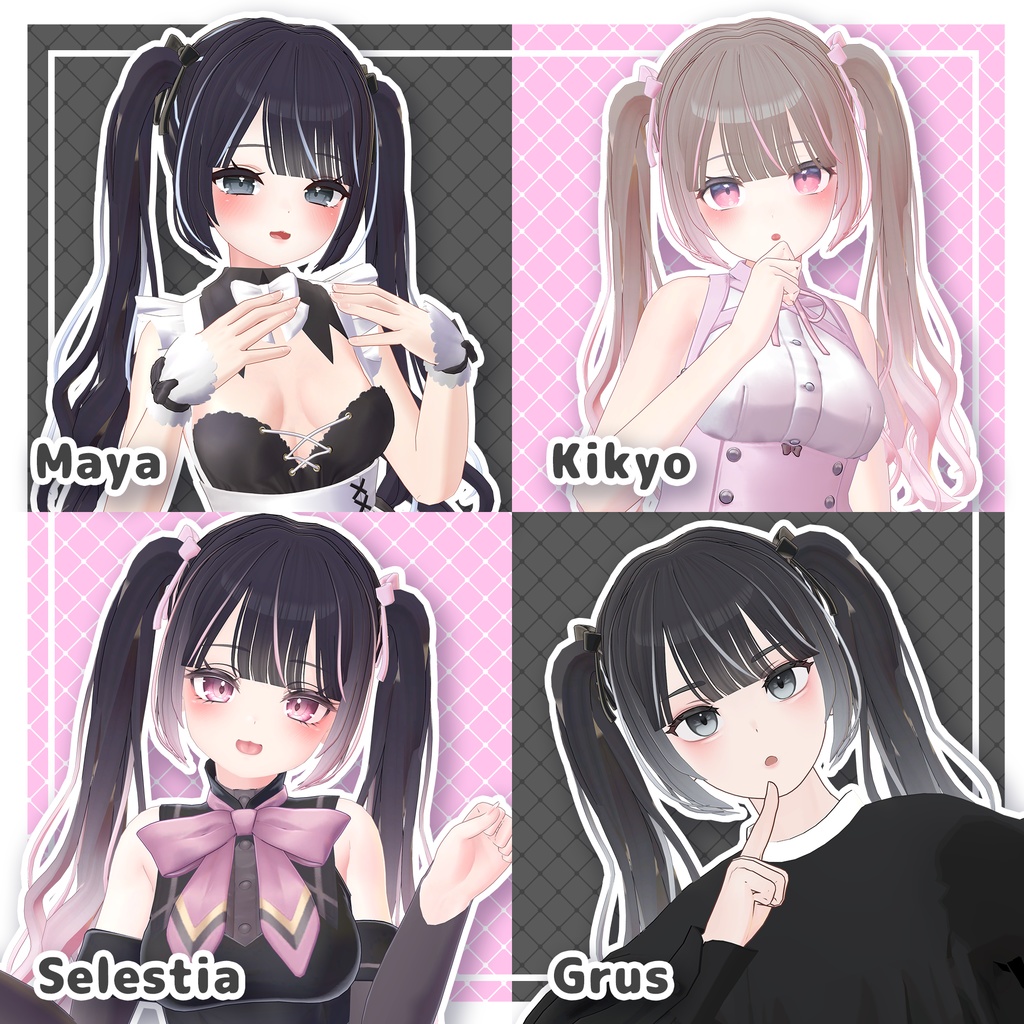 【9アバター対応Hair】地雷系ツインテール