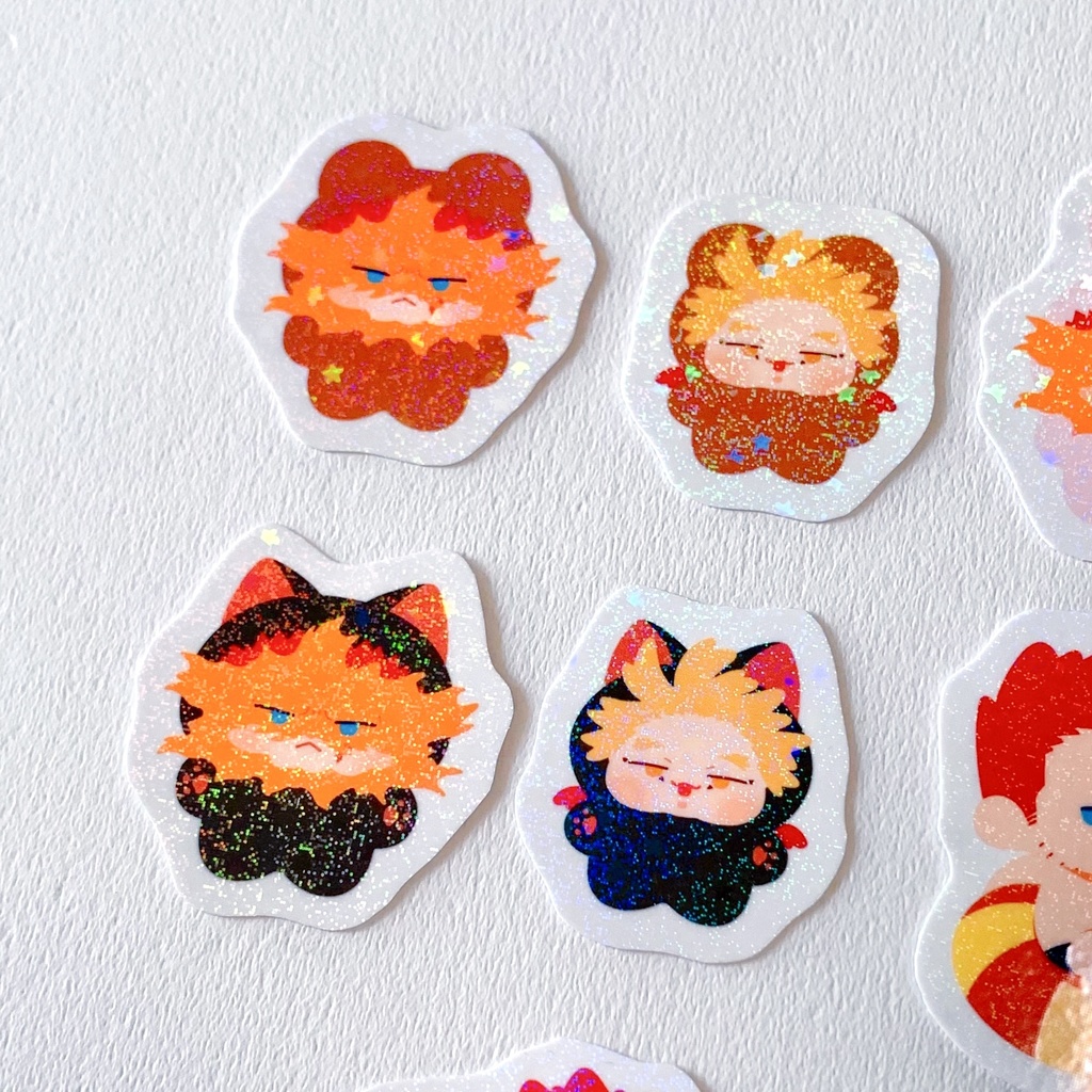 ホー炎フレークシール10枚セット キラキラ ホログラム