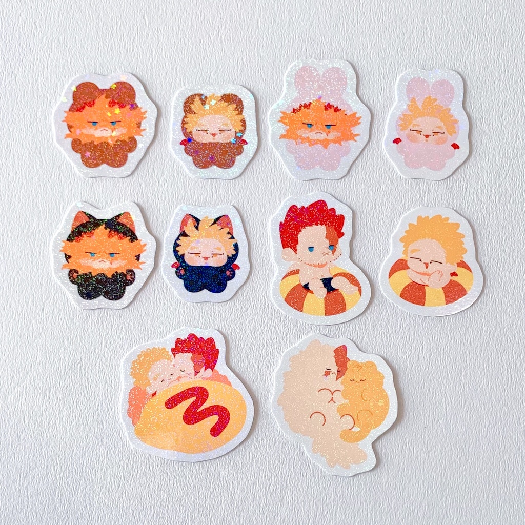 ホー炎フレークシール10枚セット キラキラ ホログラム