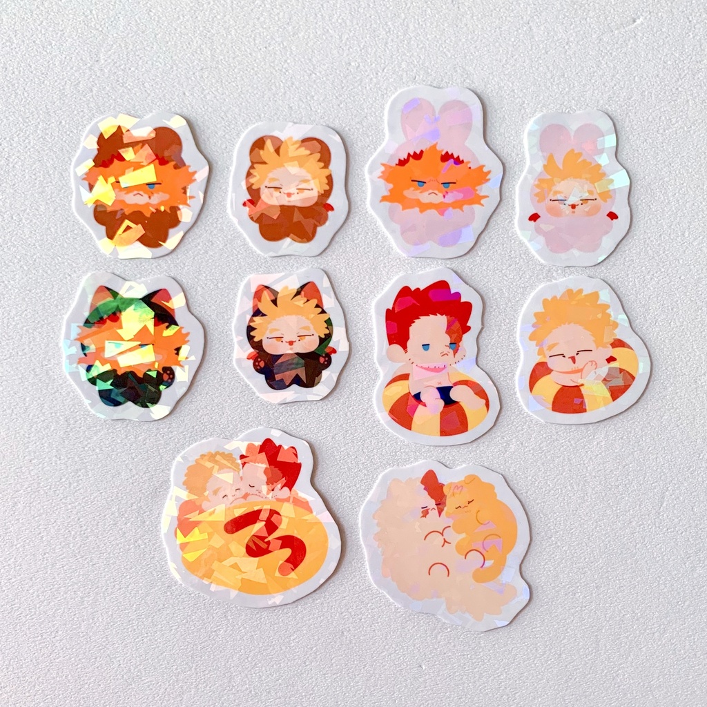 ホー炎フレークシール10枚セット キラキラ ホログラム