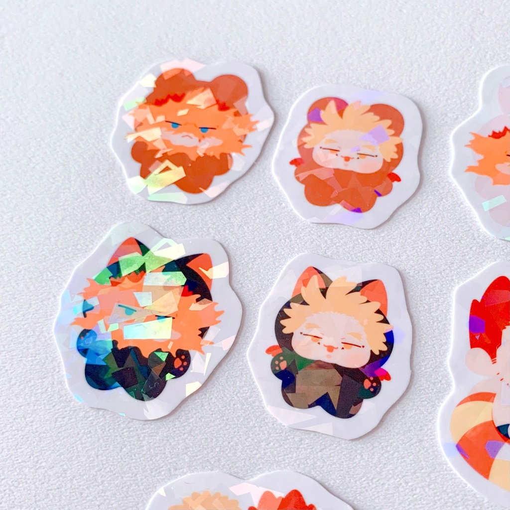 ホー炎フレークシール10枚セット キラキラ ホログラム