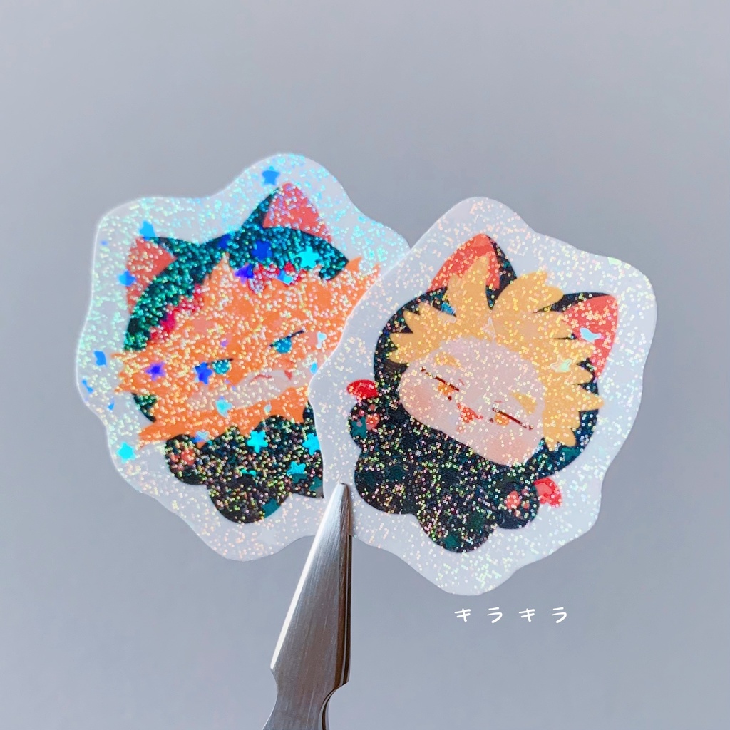 ホー炎フレークシール10枚セット キラキラ ホログラム