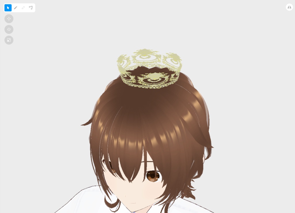 【はね毛】はね毛を利用した王冠(小)アクセサリーテンプレート【VroidStudio】