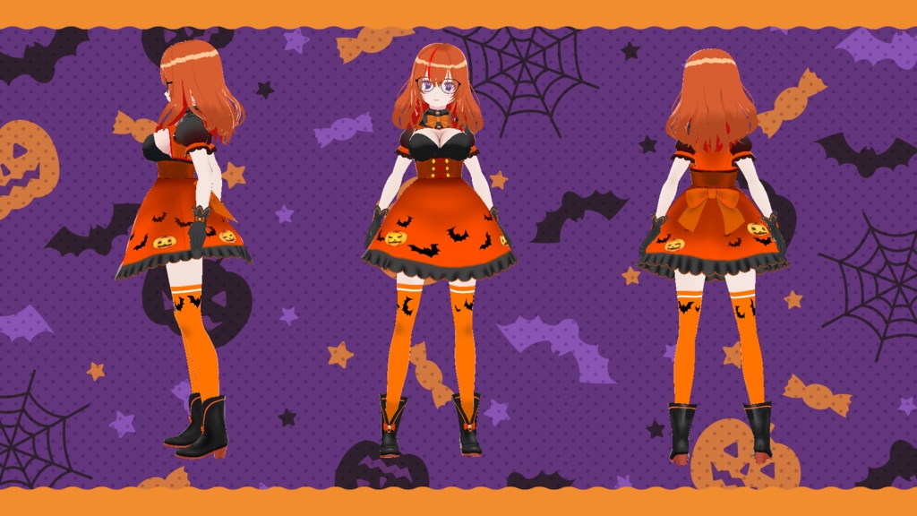【VRM】ハロウィンウィッチちゃん【Vroid用衣装】