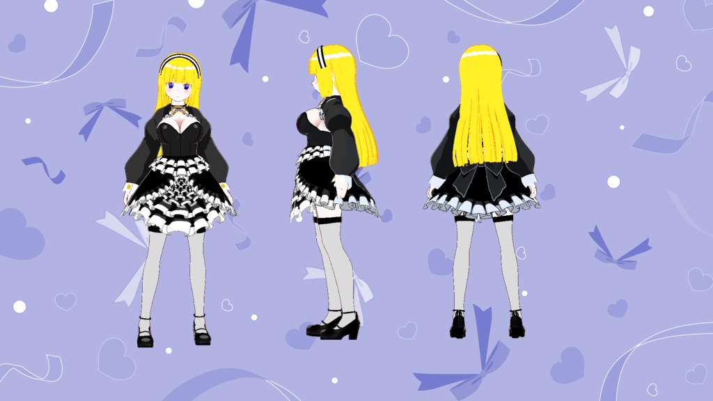 【VRM】ゴスロリフリルちゃん【Vroid用衣装セット】