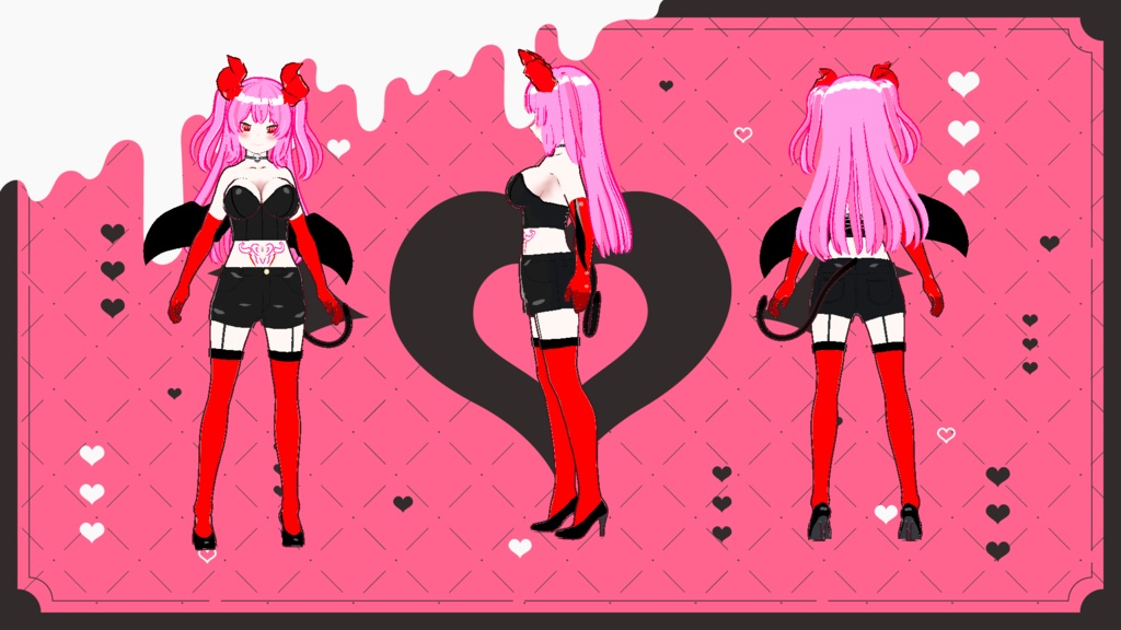 【VRM】デーモンちゃん【vroid用衣装】【vroid用パーツ】