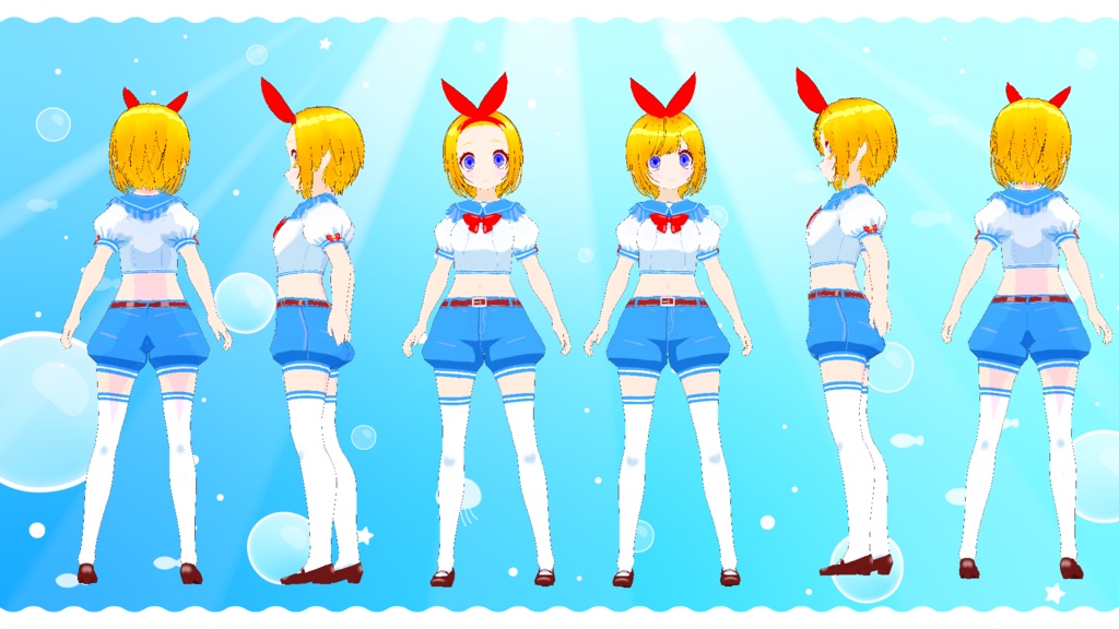 【VRM】セーラーパンツルックちゃん【Vroid用衣装(Xwear対応)】