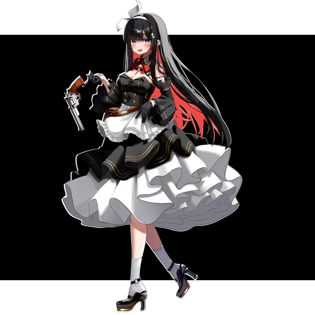 【無料版あり】フリー素材 立ち絵 ゲームやTRPG・配信等に使える!銃持ちゴスロリ風少女少女!!