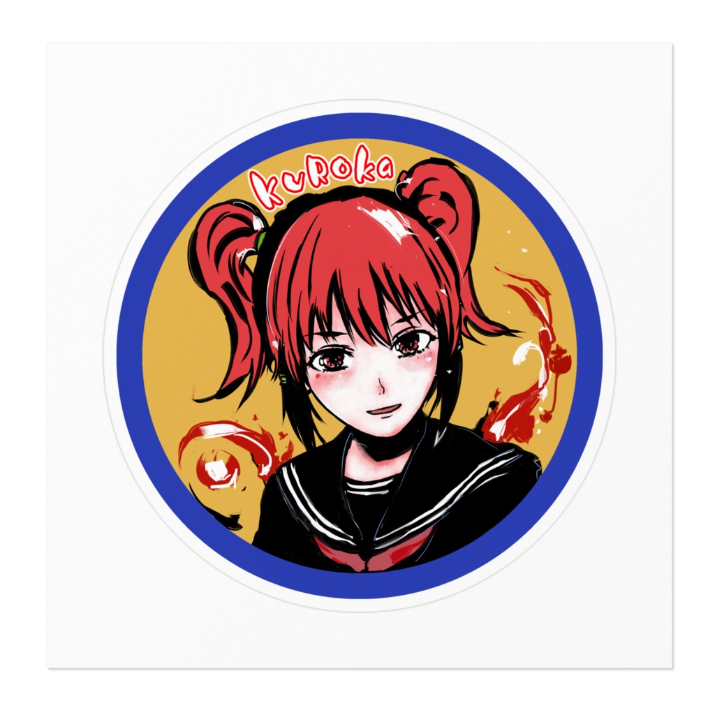 クロカさん 丸形ステッカー