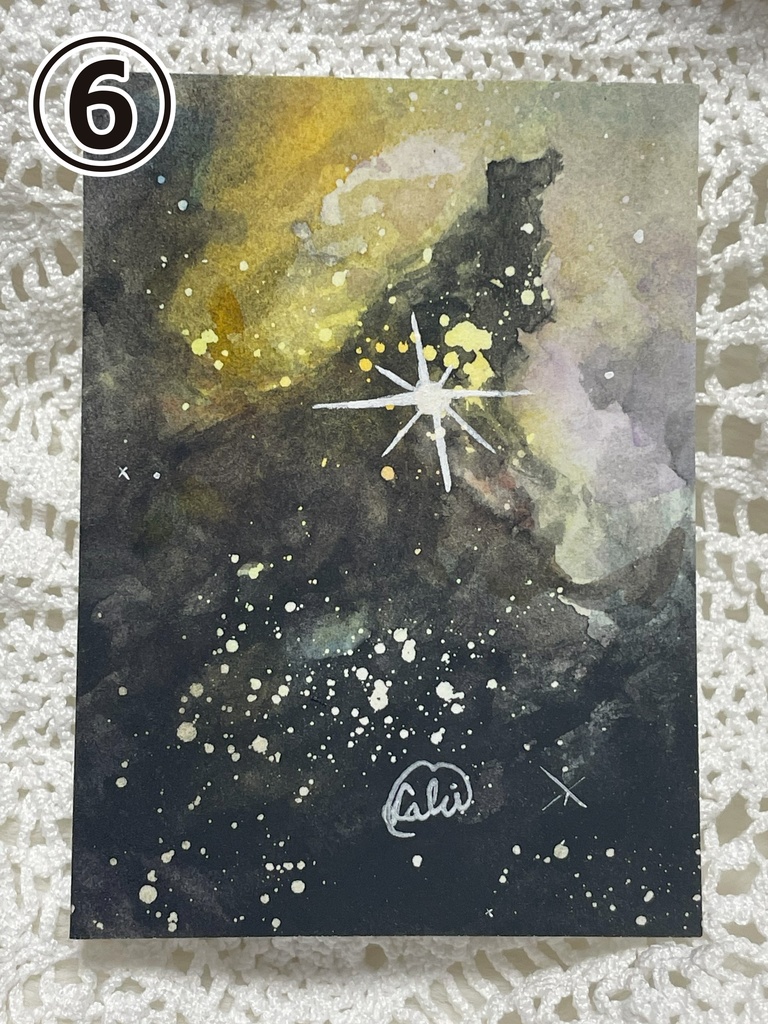 【額なし原画】星空practice・ATCサイズ